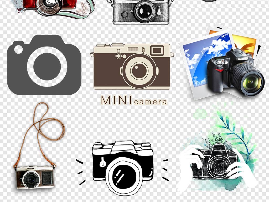 卡通单反相机数码相机素材