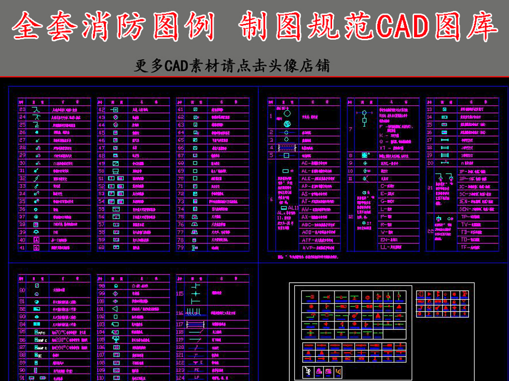 常用消防图例 制图规范cad图库