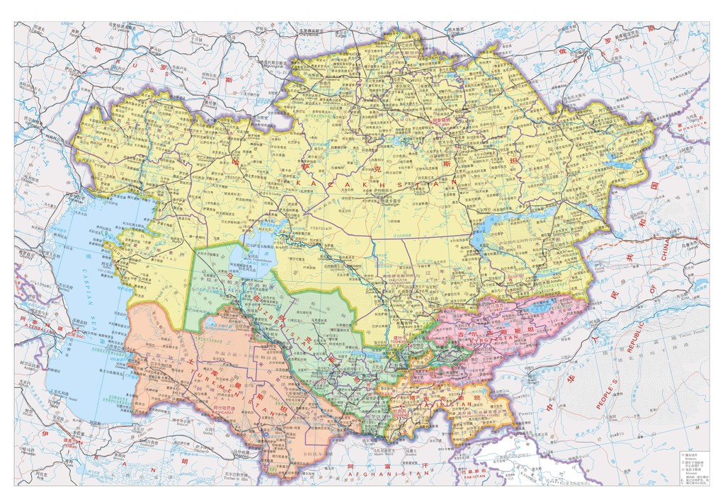 中亚五国地图高清详细版大图图片
