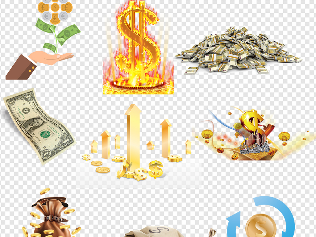 美元纸币符号png素材