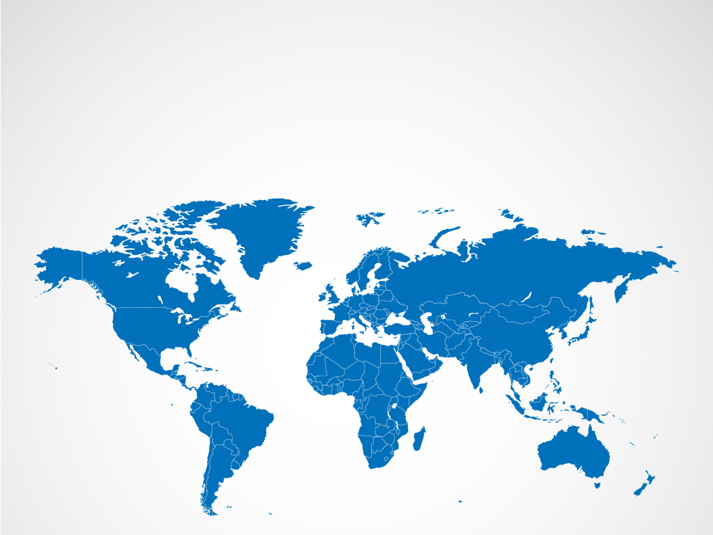 2017年蓝色高清矢量世界地图印刷精度图片