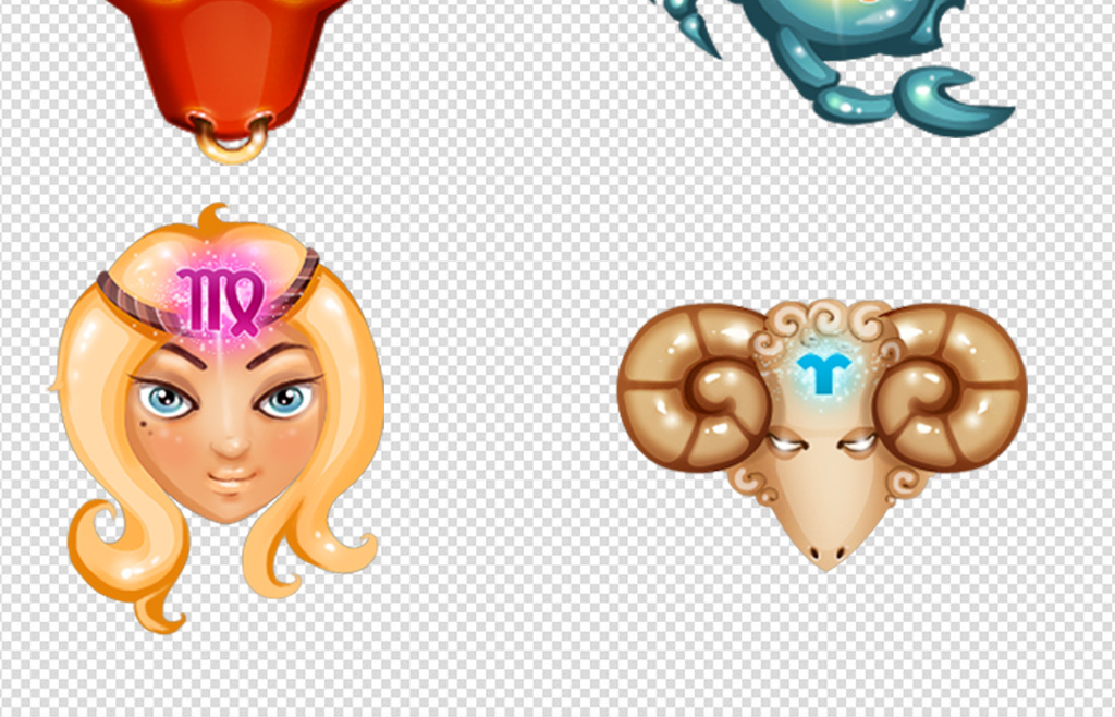12星座PNG图标素材集合