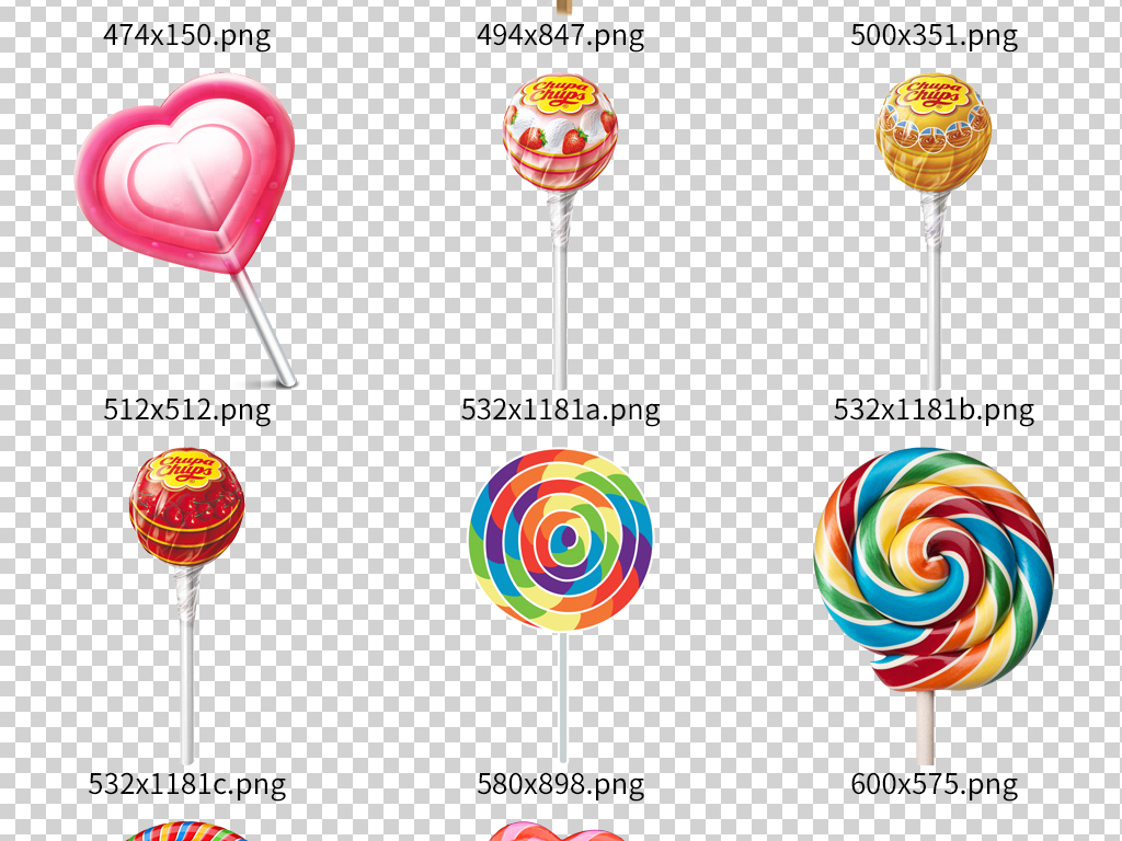 卡通时尚彩色美味糖果棒棒糖素材