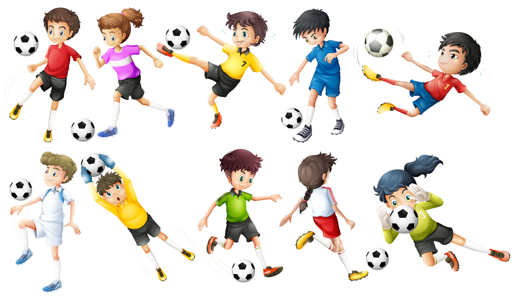 小孩学足球男孩女孩玩球踢足球