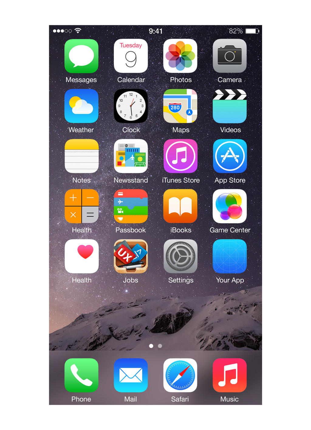 苹果手机iphone6分层图标界面psd图片设计素