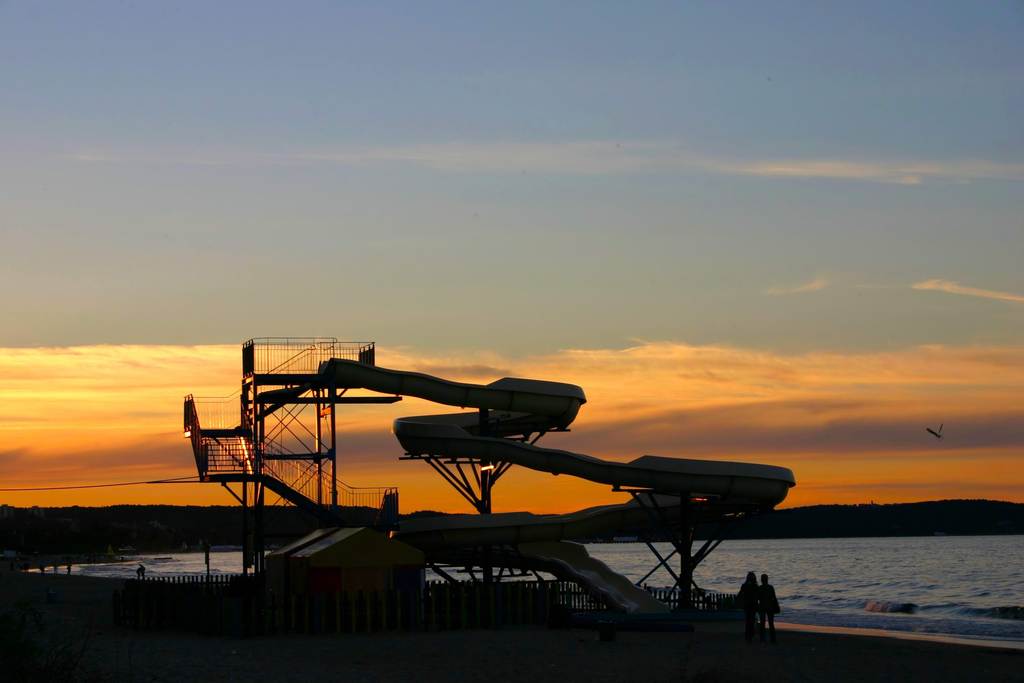 风景壁纸大海晚霞傍晚朝霞黄昏彩云云彩海滩自