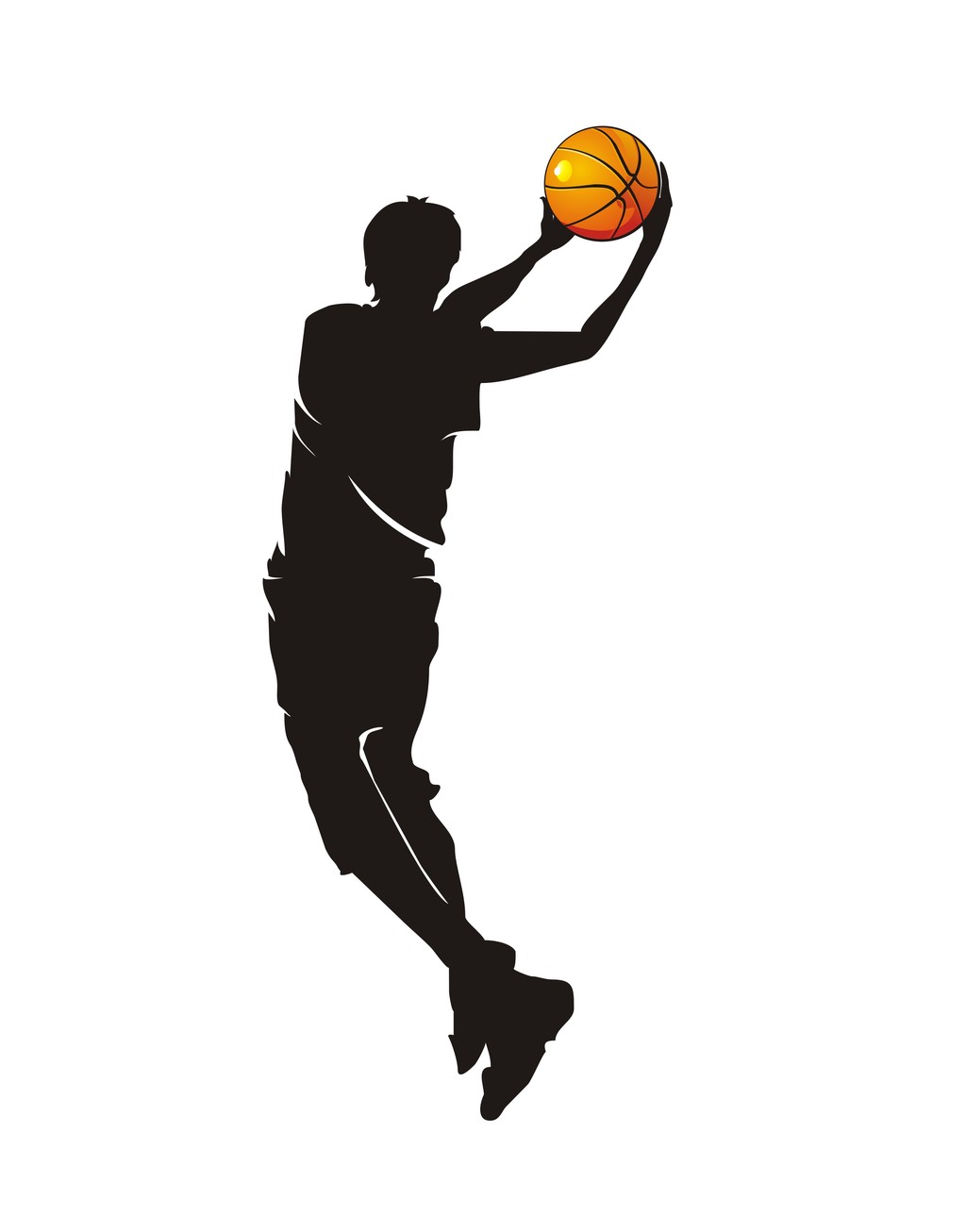 篮球运动员人物剪影图片设计素材_高清其他模