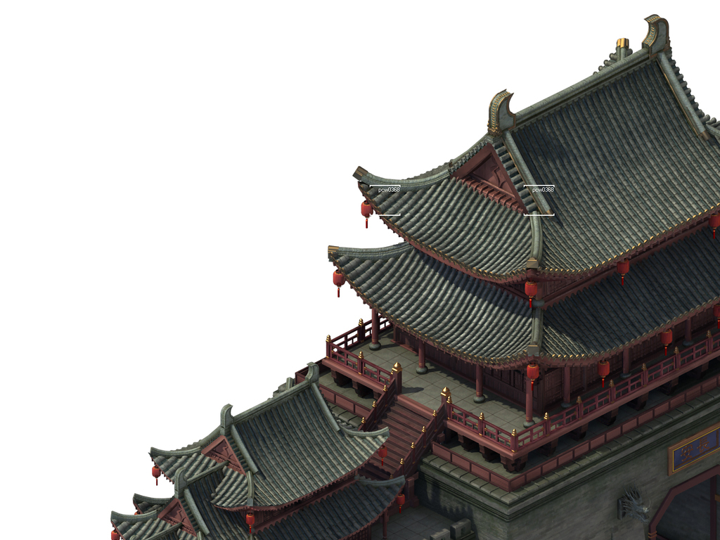 3D游戏长安城门模型古代写实城楼模型