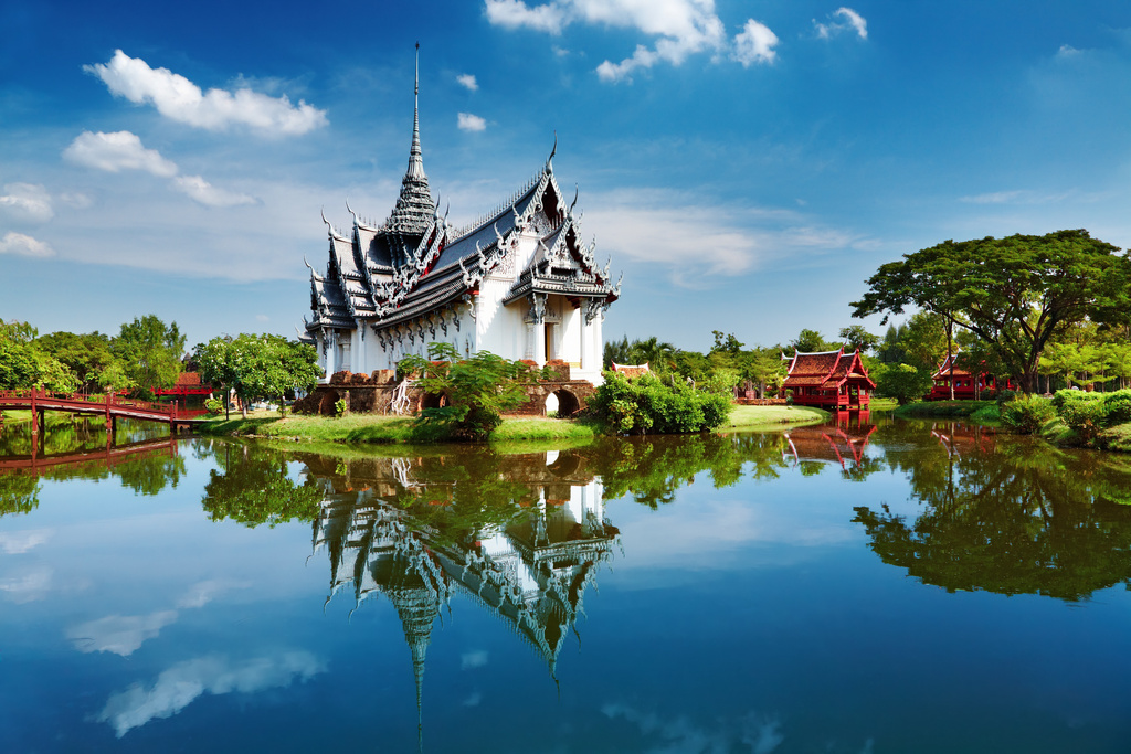 泰国芭提雅曼谷宫殿风景高清背景素材