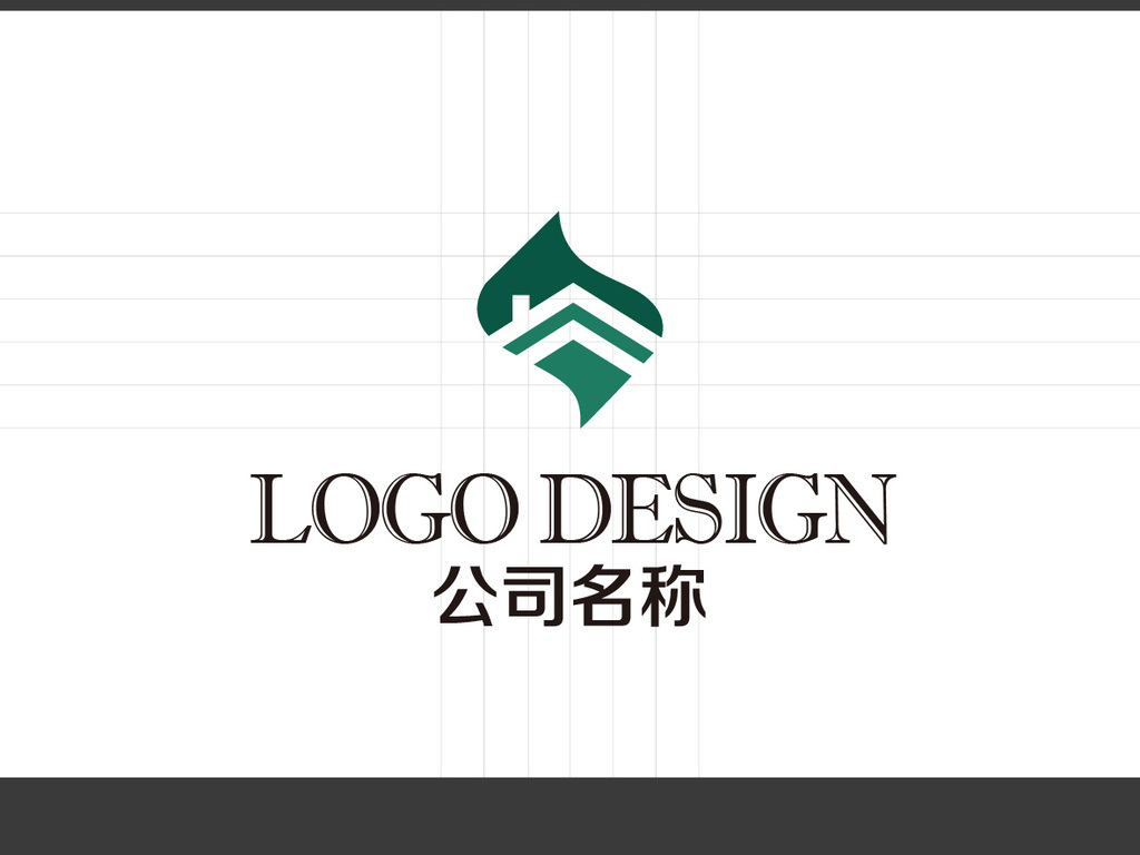 智能绿色房地产LOGO标志设计