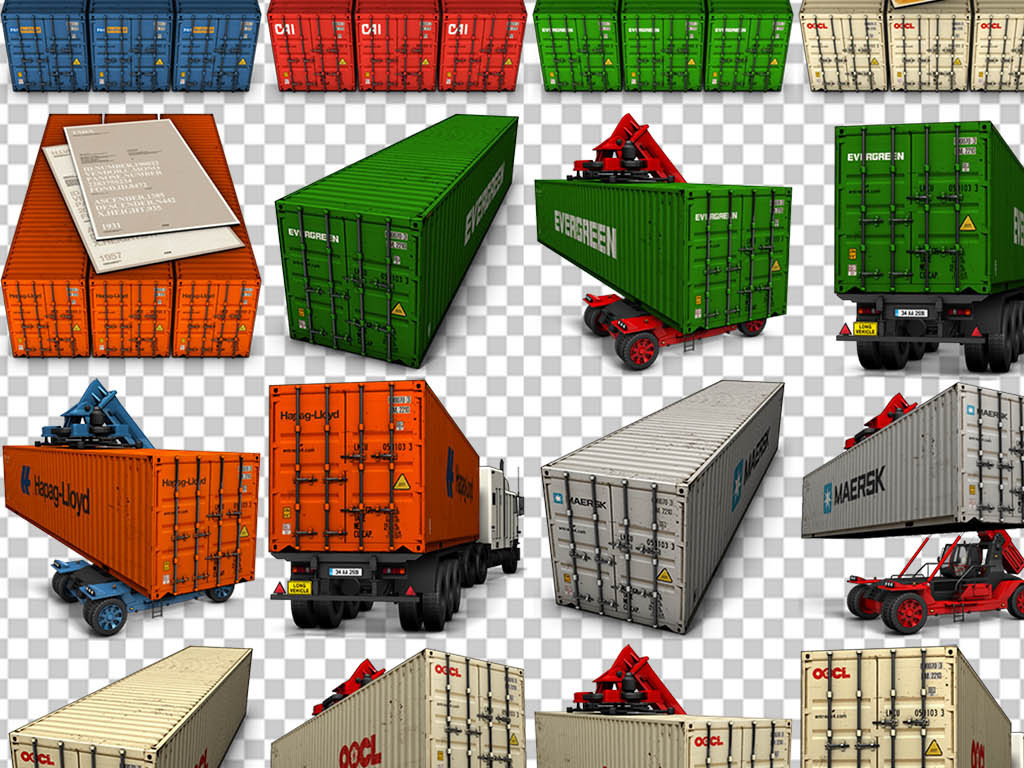 物流货运快递物流运输公司集装箱运输PNG