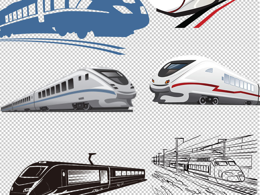 卡通真实火车动车高铁图片海报png素材