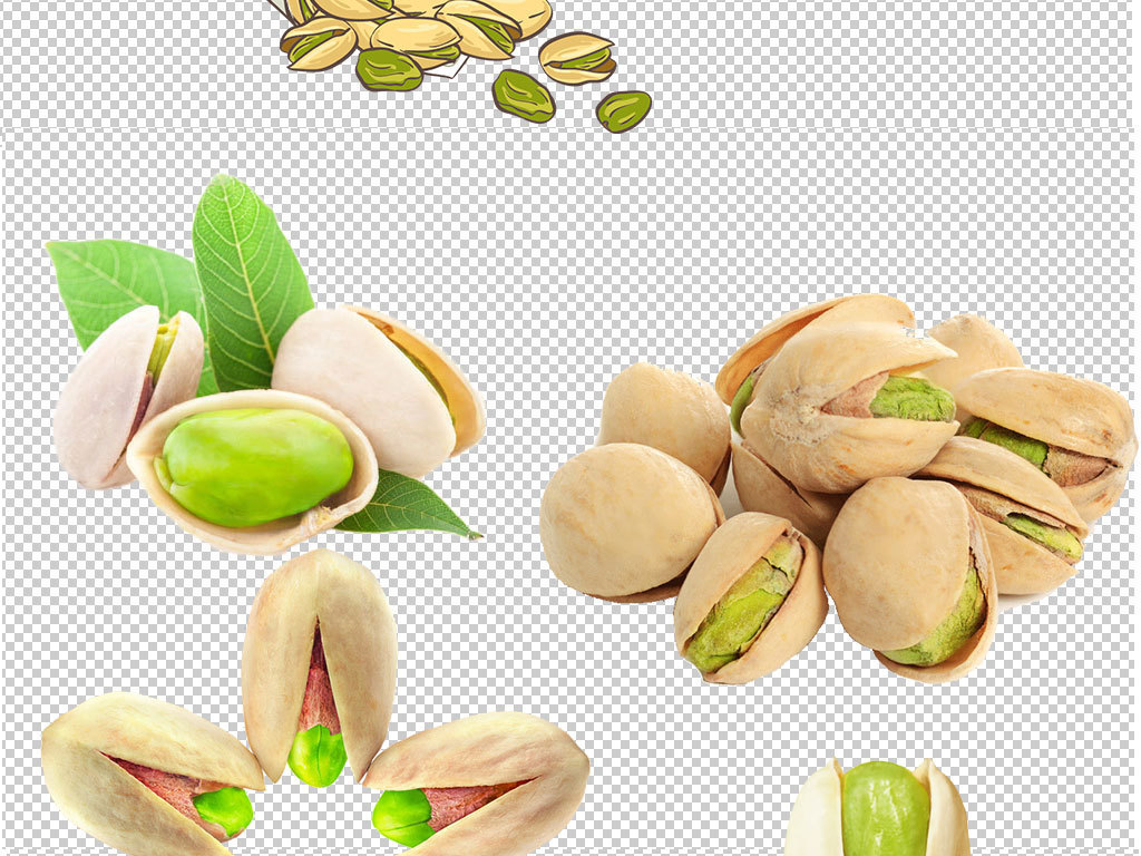 卡通实物年货坚果零食开心果海报素材