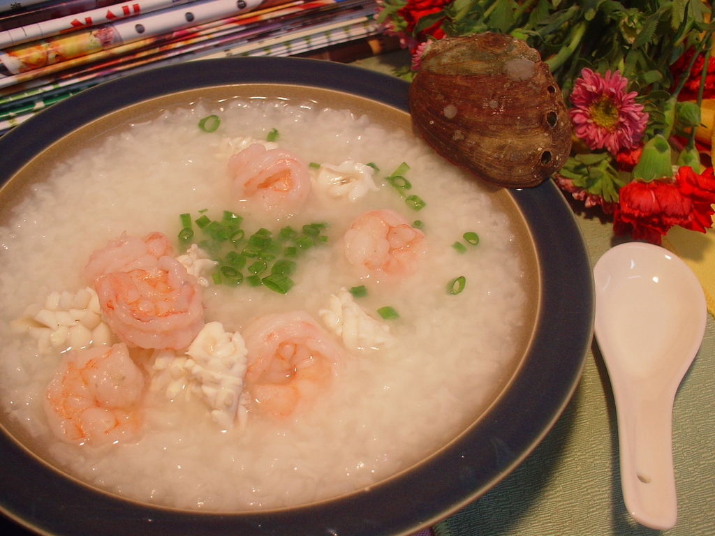 各种高清粥类海鲜粥品海鲜鲍鱼粥