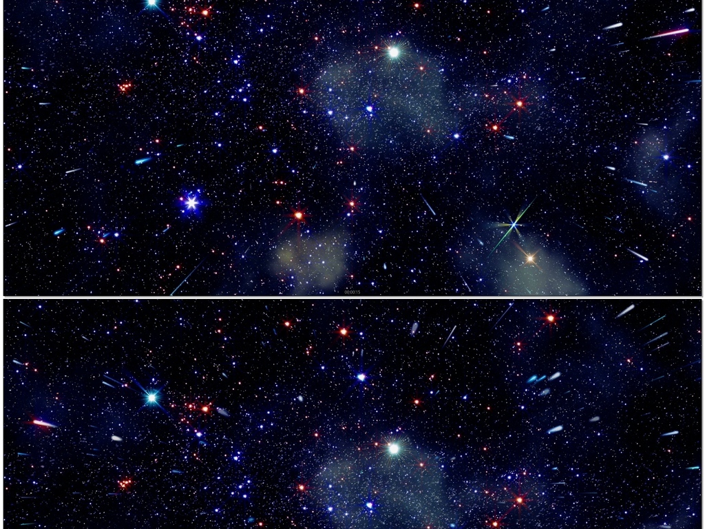 蓝色星空流星粒子图片