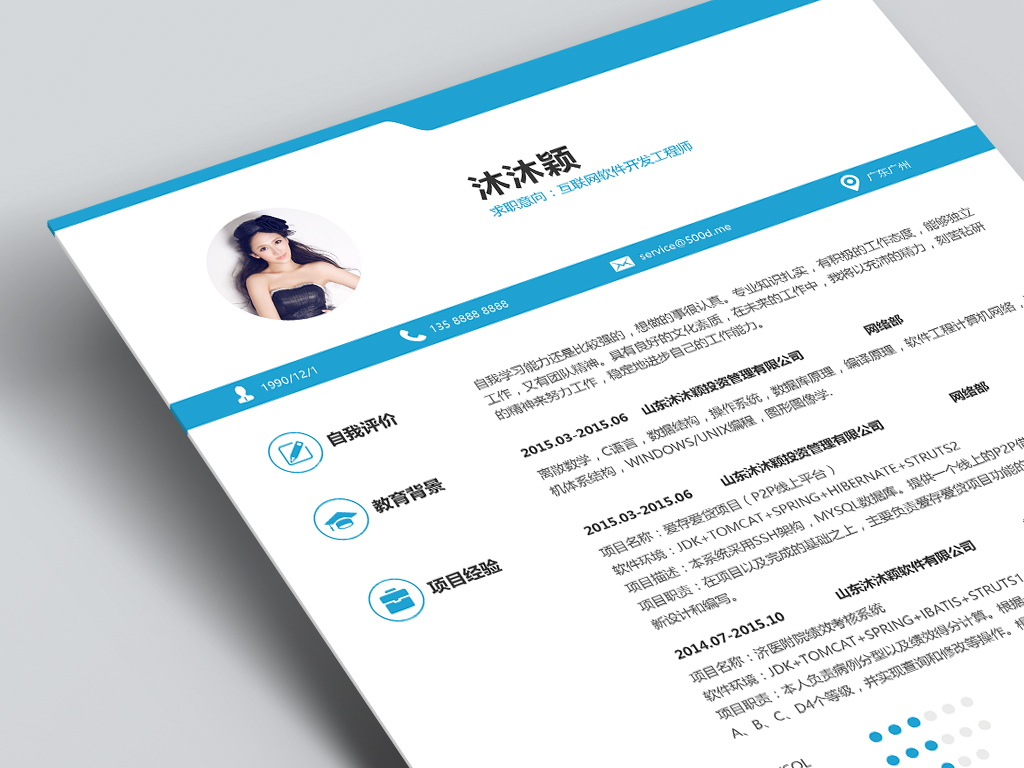 应届生个人简历pptwordwps简历会计简历求职简历wps个人图片