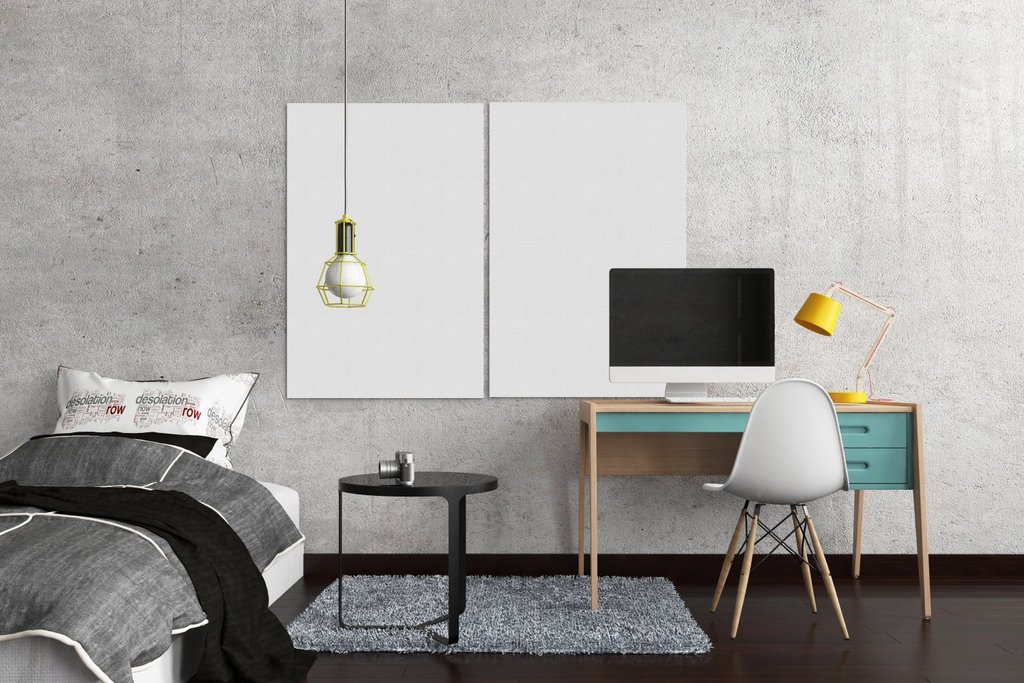 北欧现代简约背景墙画框模板