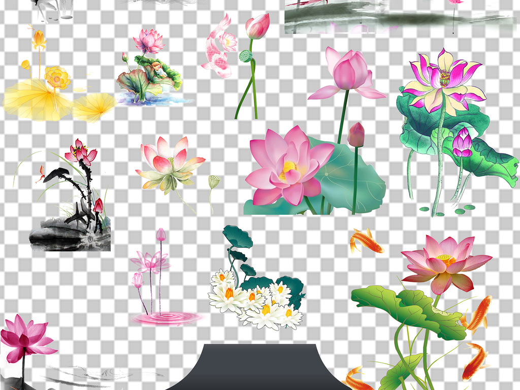 我图网提供精品流行 荷花莲花PNG透明素材免抠图背景海报素材 下载,作品模板源文件可以编辑替换,设计作品简介: 荷花莲花PNG透明素材免抠图背景海报素材 位图, RGB格式高清大图, 使用软件为 Photoshop CS6(.png) 透明素材背景 免抠图PNG
