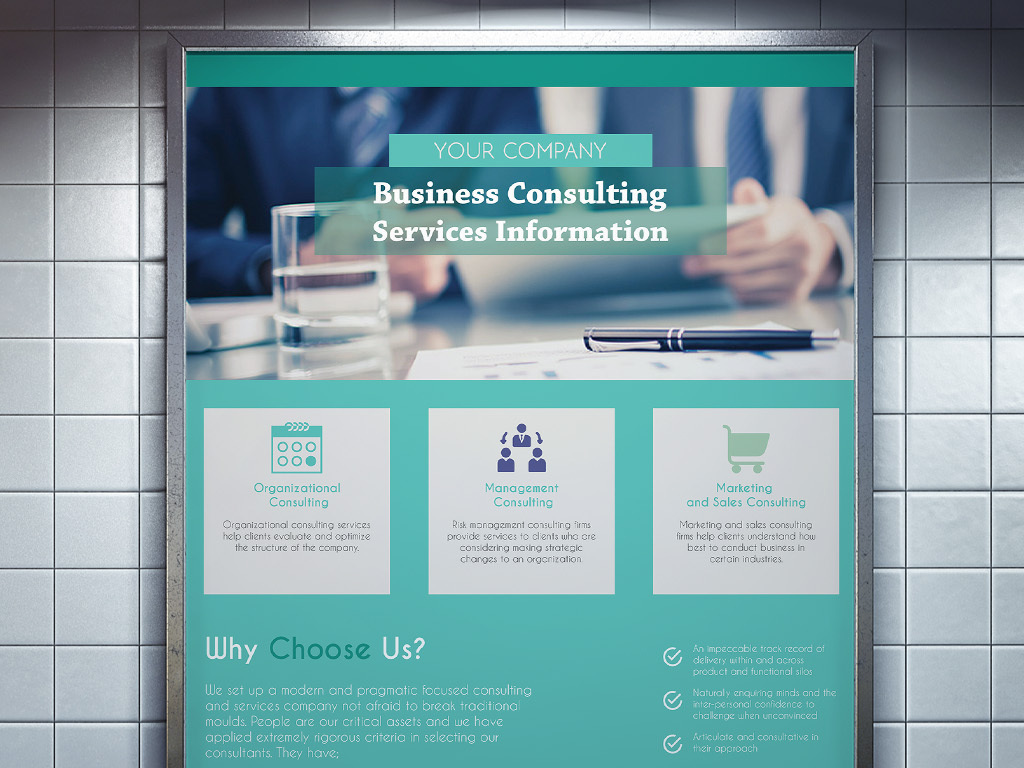 现代简约企业文化业务推广公司简介宣传海报