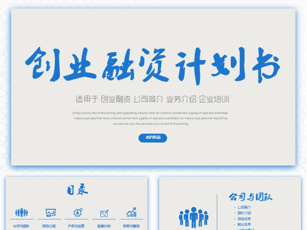 简约大气创业融资计划书(框架完整)