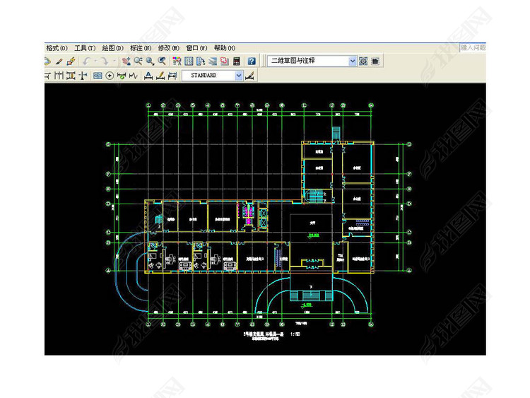 小型办公楼建筑草图SU模型含CAD平面图毕业