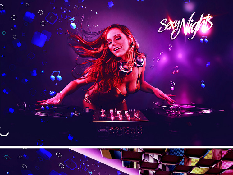 性感美女酒吧夜店KTV工装背景墙