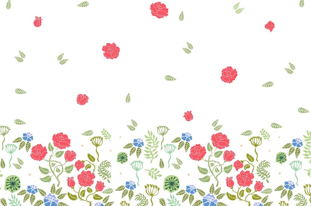 小清新碎花几何条纹图案花卉叶子印花图片