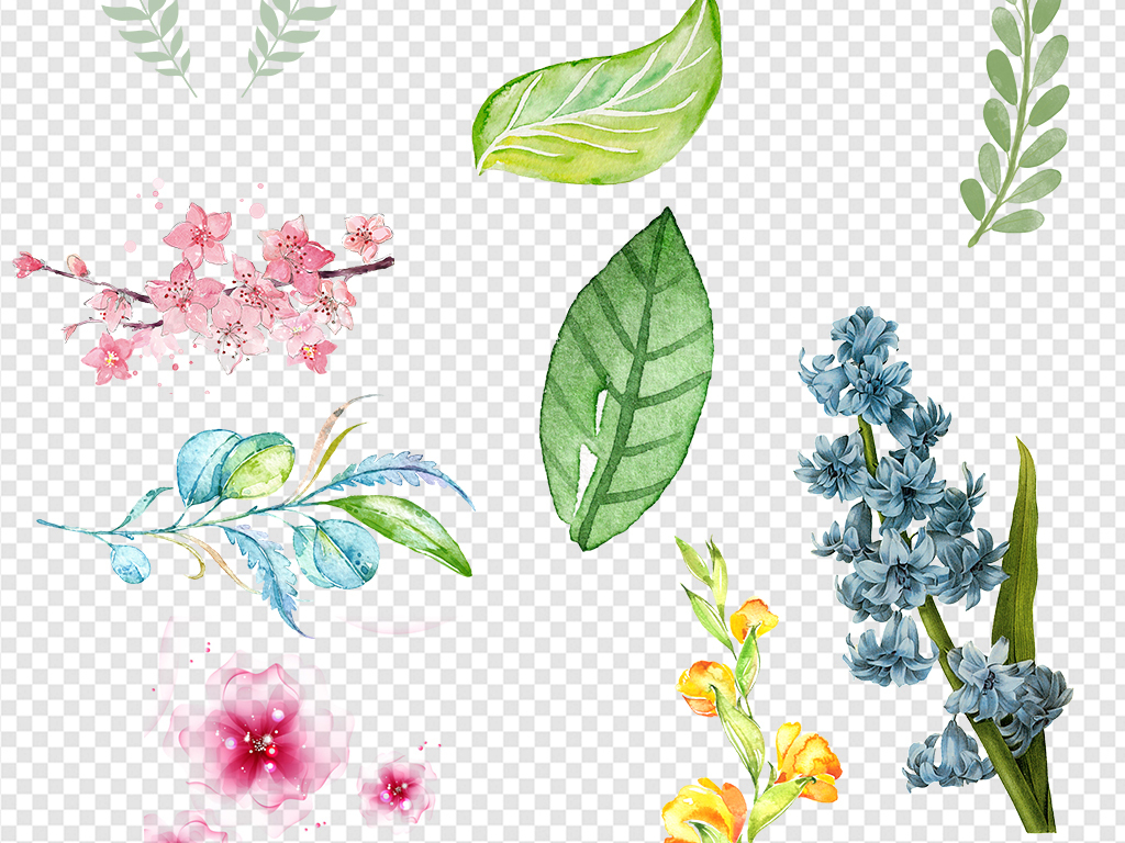 花朵花卉花环树叶夏季海报素材图片