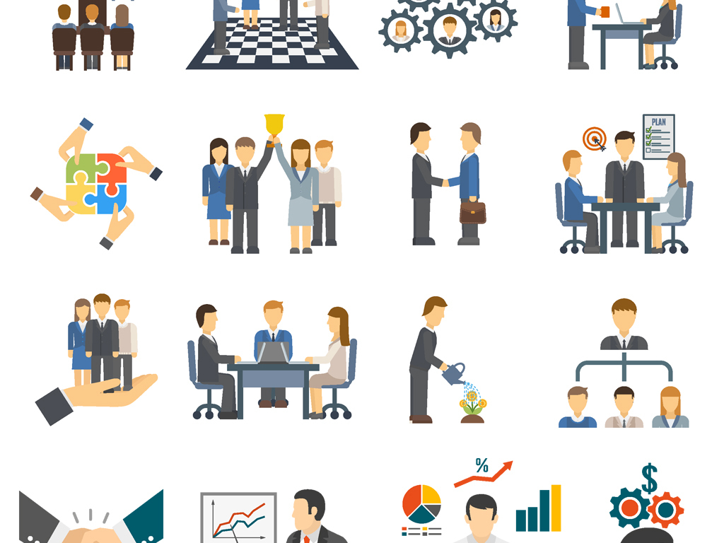 3AI商务团队项目分析icon图标矢量