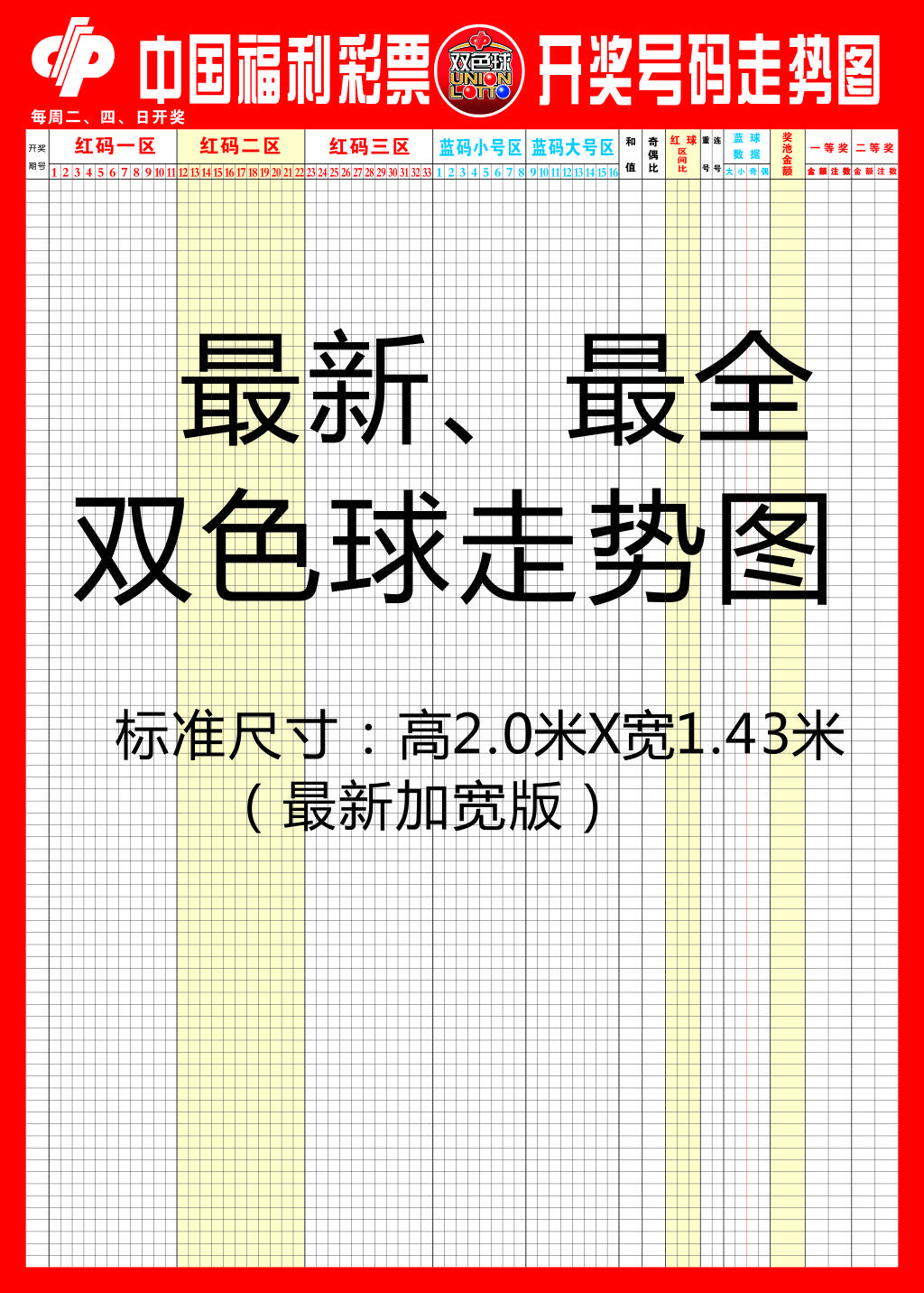 福彩双色球开奖走势图表(2.0X1.43)图片设计素