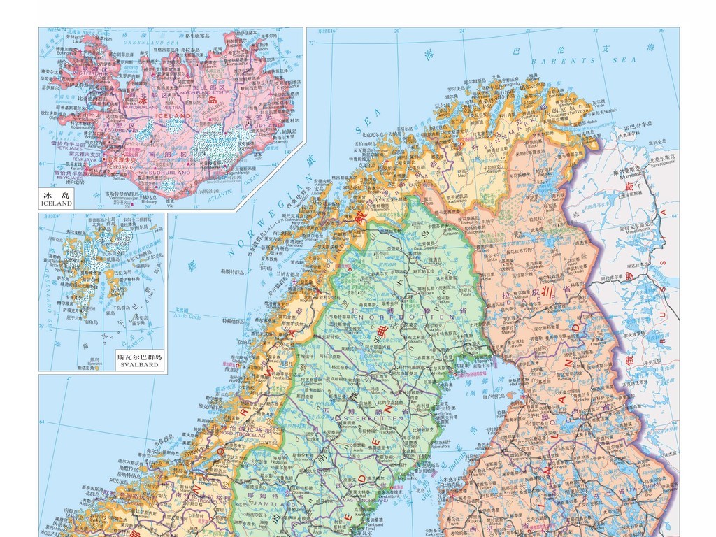 冰岛高清地图