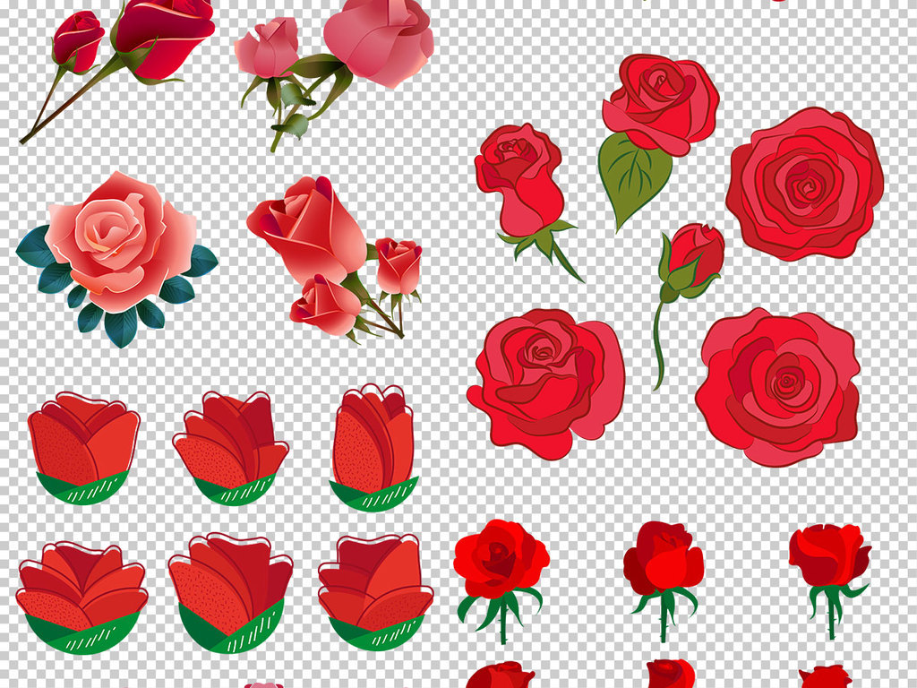 红色玫瑰花png图标免抠素材
