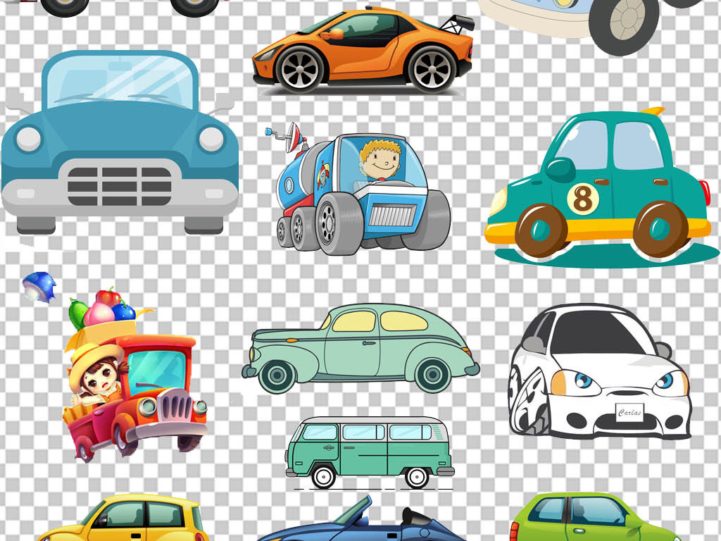 汽车维修校车安全卡通汽车PNG素材