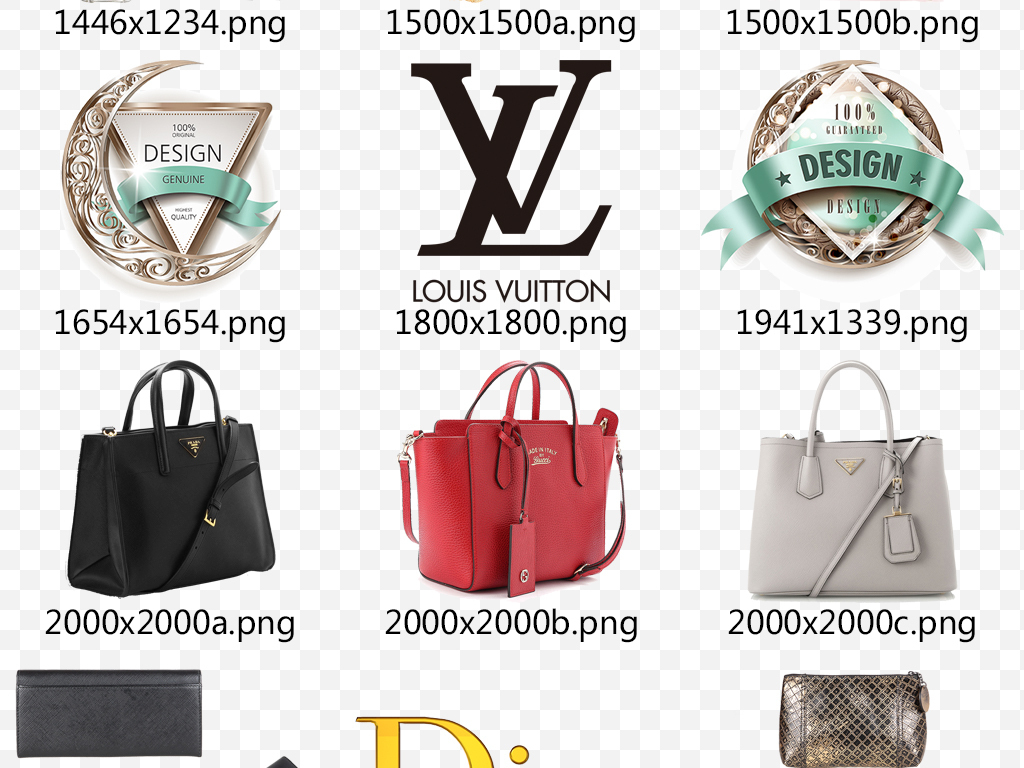 高端化妆品奢侈品包包香水LOGO鞋子素材