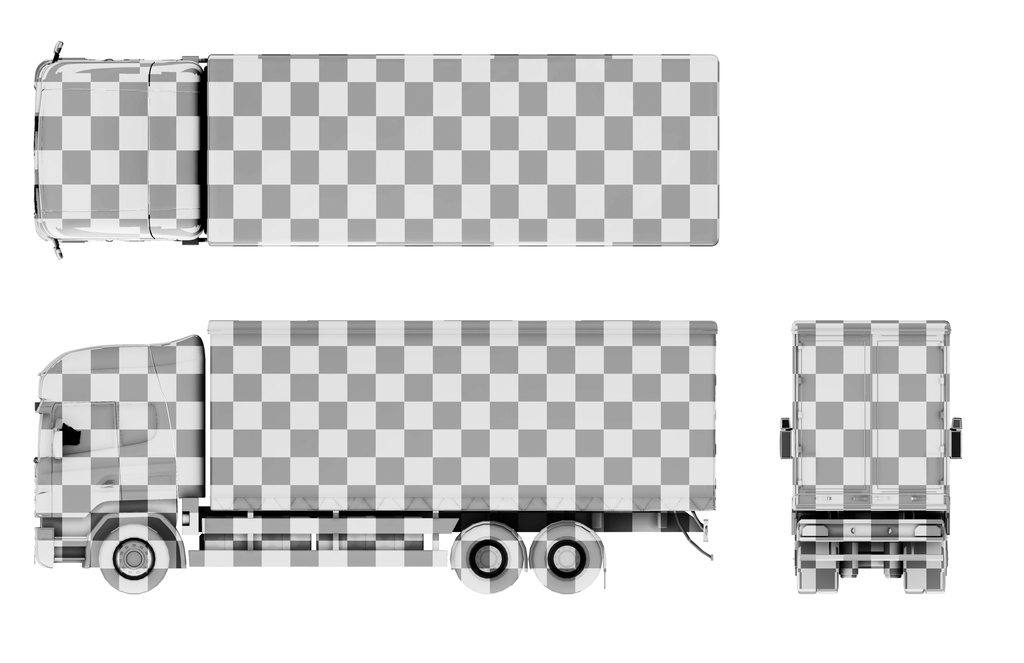 卡车货车贴图VI系统展示样机PS模板图片设计