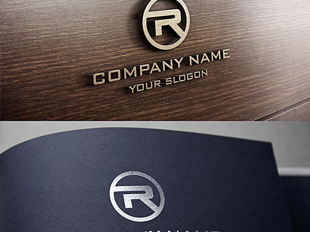 r字母蓝色大气简约logo设计标志设计