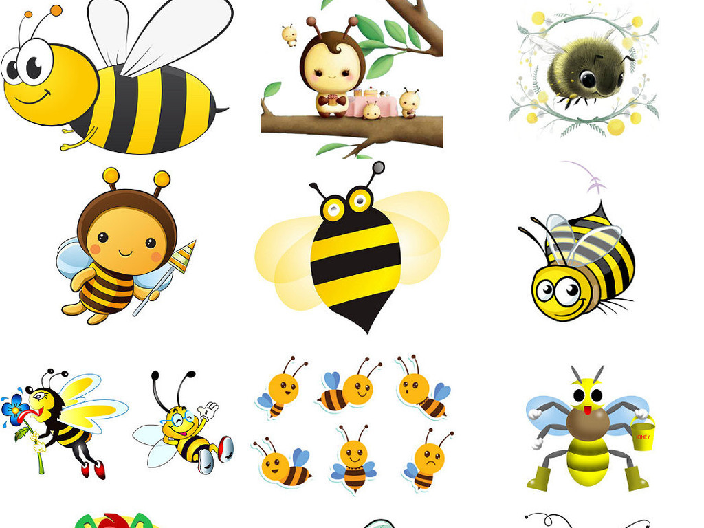 卡通蜜蜂免抠png透明素材2