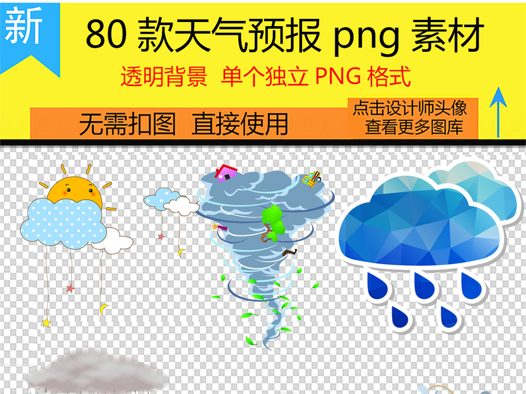 各种卡通天气预报图表png免扣素材