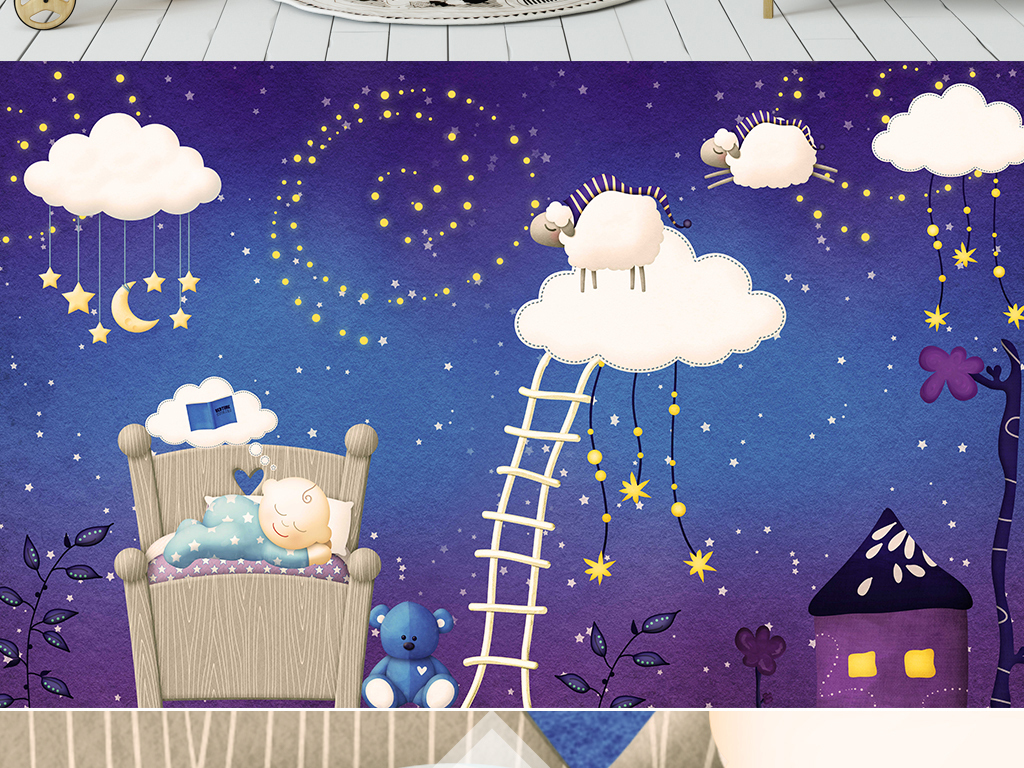 【本作品下载内容为:"梦幻卡通星空睡梦儿童背景墙"模板,其他内容仅为参考,如需印刷成实物请先认真校稿,避免造成不必要的经济损失。】 【注意】作品授权不包含作品中使用到的字体和摄影图,下载作品后请自行替换。 【声明】未经权利人许可,任何人不得随意使用本网站的原创作品(含预览图),否则将按照我国著作权法的相关规定被要求承担最高达50万元人民币的赔偿责任。所有作品均是用户自行上传分享并拥有版权或使用权,仅供网友学习交流,未经上传用户授权,请勿作他用。