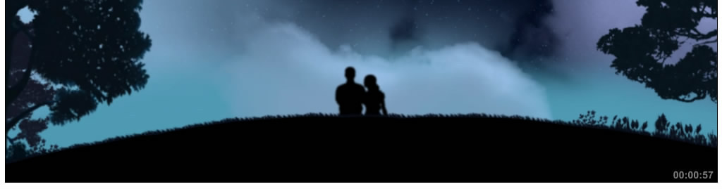 唯美月光夜色下的浪漫情侣高清视频素材