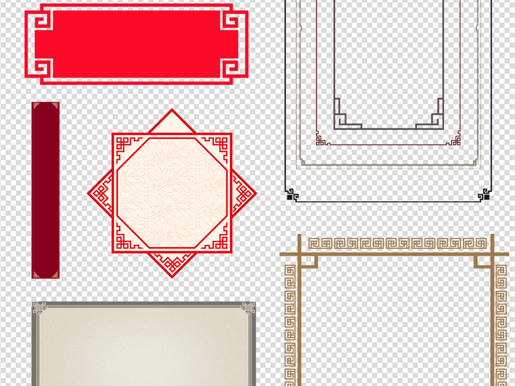 设计元素 其他 中国风素材 > 100款中国风古典花纹边框边角花边素材