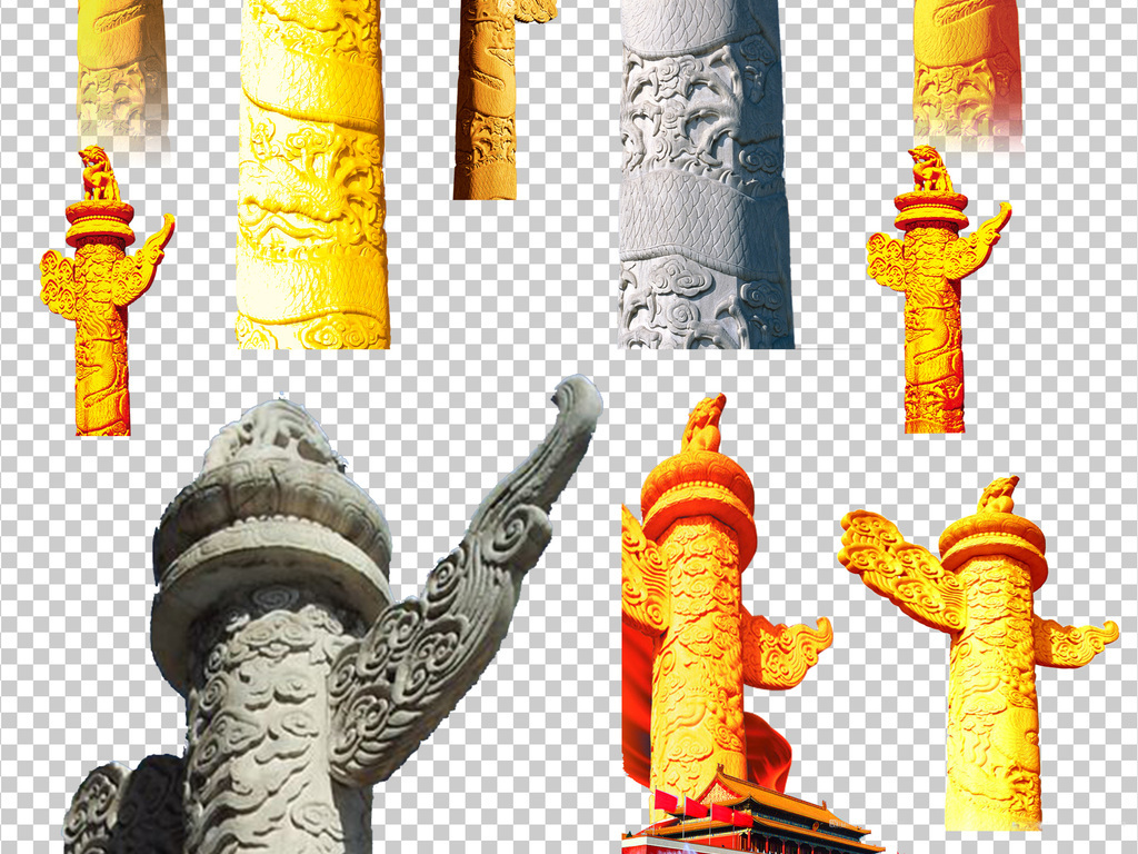 设计元素设计素材天安门龙柱金色龙柱中华柱辉煌柱子