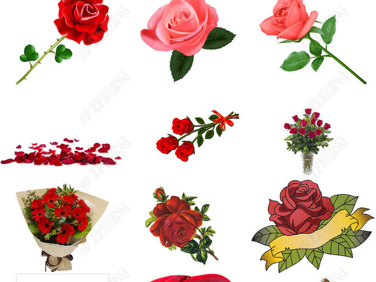 鲜花红玫瑰卡通红玫瑰精美红玫瑰3图片下载p