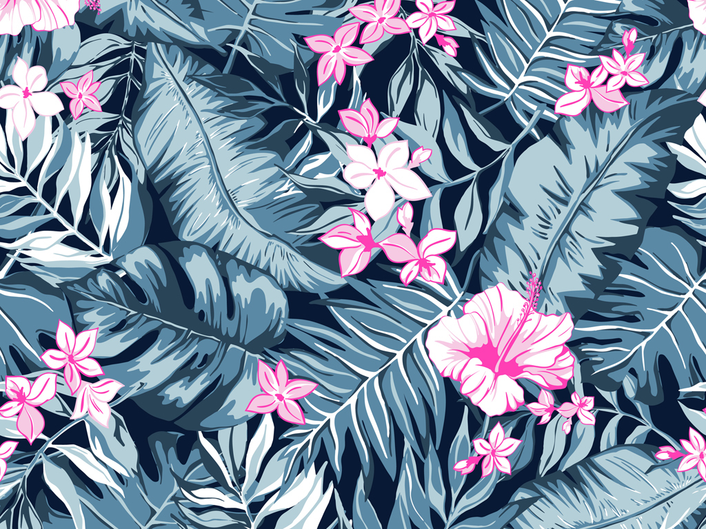 2018女装印花热带植物图案棕榈叶图案春夏女
