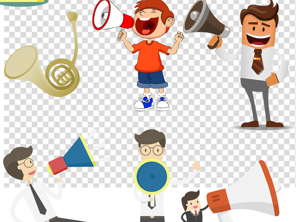 卡通吹喇叭PNG设计素材
