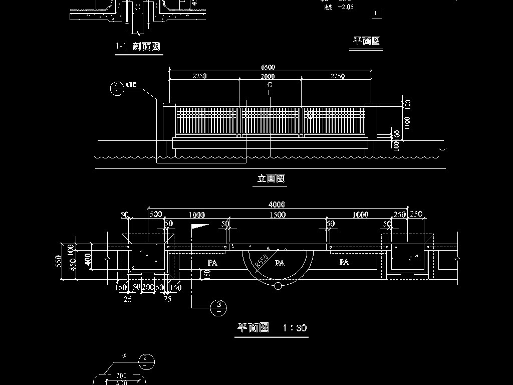 栏杆cad设计图平面图下载(图片1.36mb)_花坛树池大全