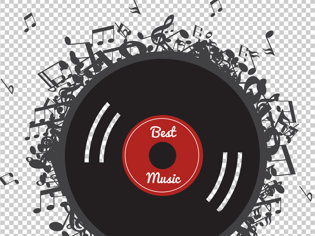 黑胶唱片PNG透明背景免扣素材