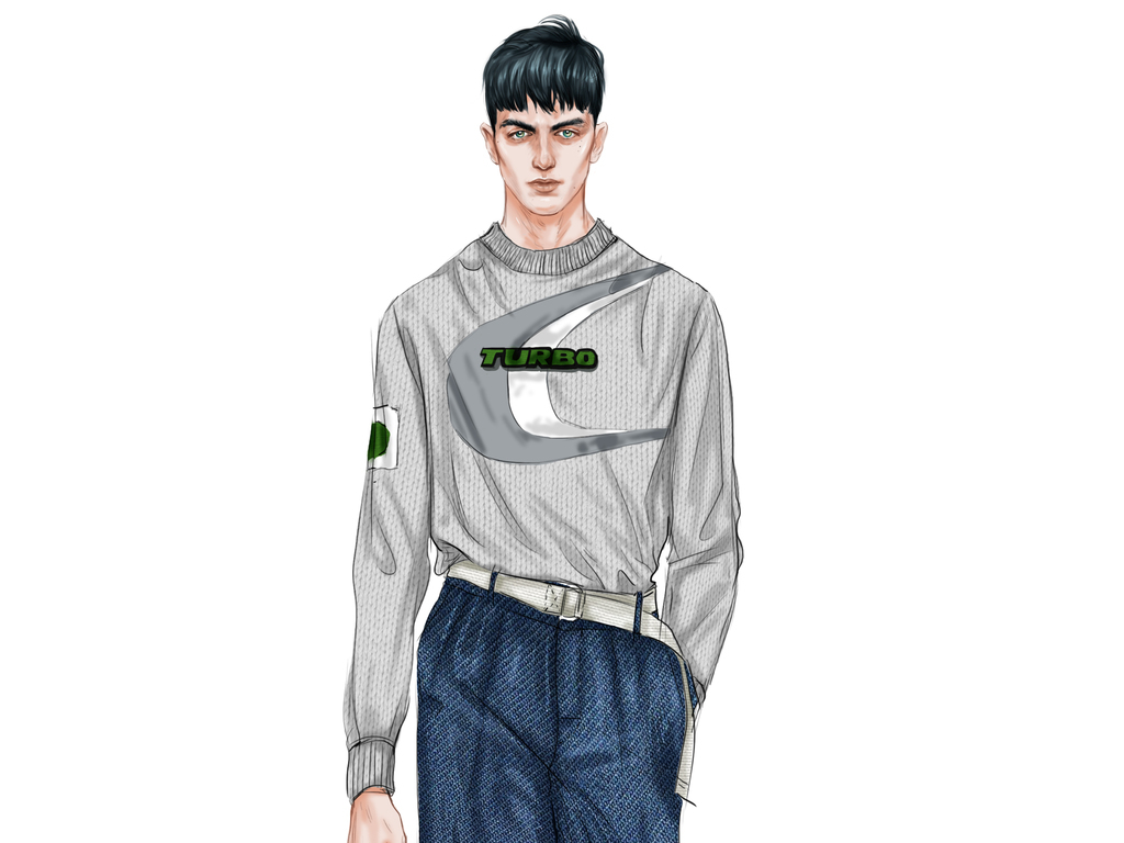 时尚男装效果图高清素材装饰画原图手绘设计