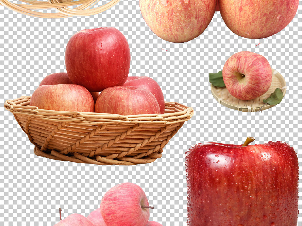 红苹果水果苹果一篮苹果png素材下载