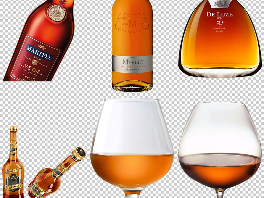 白兰地酒洋酒免抠png透明图层素材